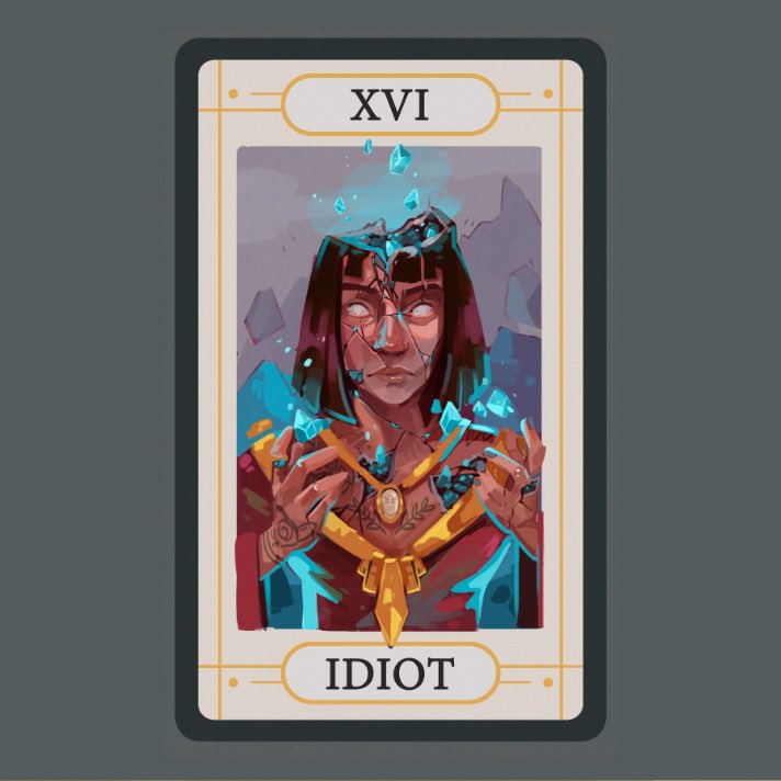 Kalegiro's tweet photo. Color comp for “Idiot” from the Deck of Many
#dnd #deckofmany https://t.co/Ub2XpyQRDM