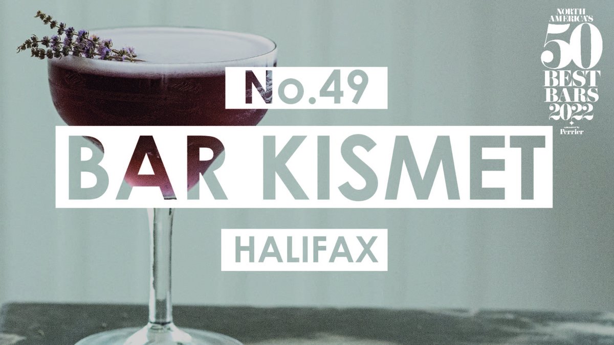 No.49 is Bar Kismet in #Halifax! Founded by Annie Brace-Lavoie and partner Jenner Cormier, the five-year-old Bar Kismet is without doubt one of the most sustainable on the North American continent. #NorthAmericas50BestBars <a href="/BarKismet/">Bar Kismet</a>