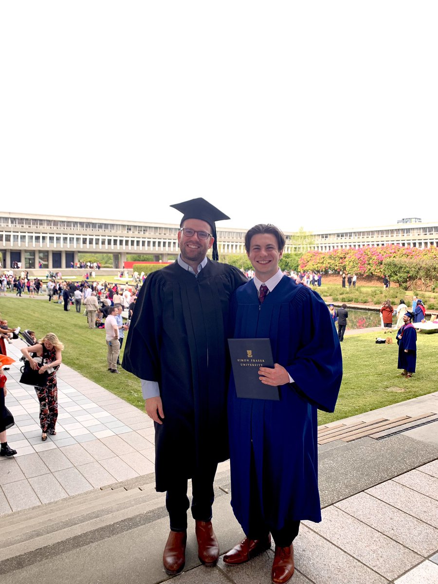 Proud moment watching my first UG student from my start at SFU and honors student walk across the stage to graduate @NoahNorton_. Looking forward to the start of his MA program in the Fall!