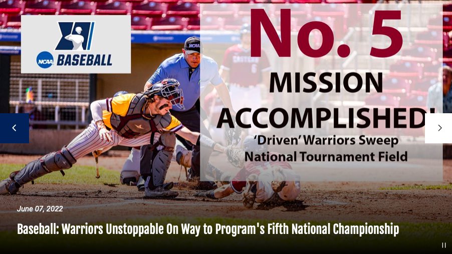 49-3
National Champs 
Ended w/ 22 game wins streak
5th program National Championship!!!
<a href="/ecsuathletics/">Eastern CT Warriors</a> <a href="/ecsuathletics/">Eastern CT Warriors</a> <a href="/d3baseball/">D3baseball</a> #goeast #1 #cws