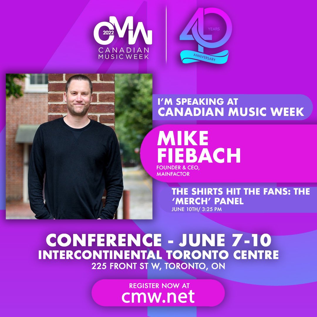 mfiebach's tweet photo. Looking forward to speaking on the merch panel @CMW_Week this Friday. #cmw2022 https://t.co/eKraYlSef8
