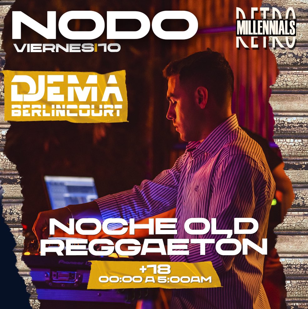 NOCHE OLD REGGAETÓN 📻

▪️Como ya lo venimos anticipando, se acerca una nueva edición de @millennialsretro 💣 y empezamos a palpitar las previas en el clásico 🤟🏽
▪️Otro de los DJ’s de la fiesta:  @emaberlincurt en cabina para hacernos bailar y recordar todos esos buenos hits