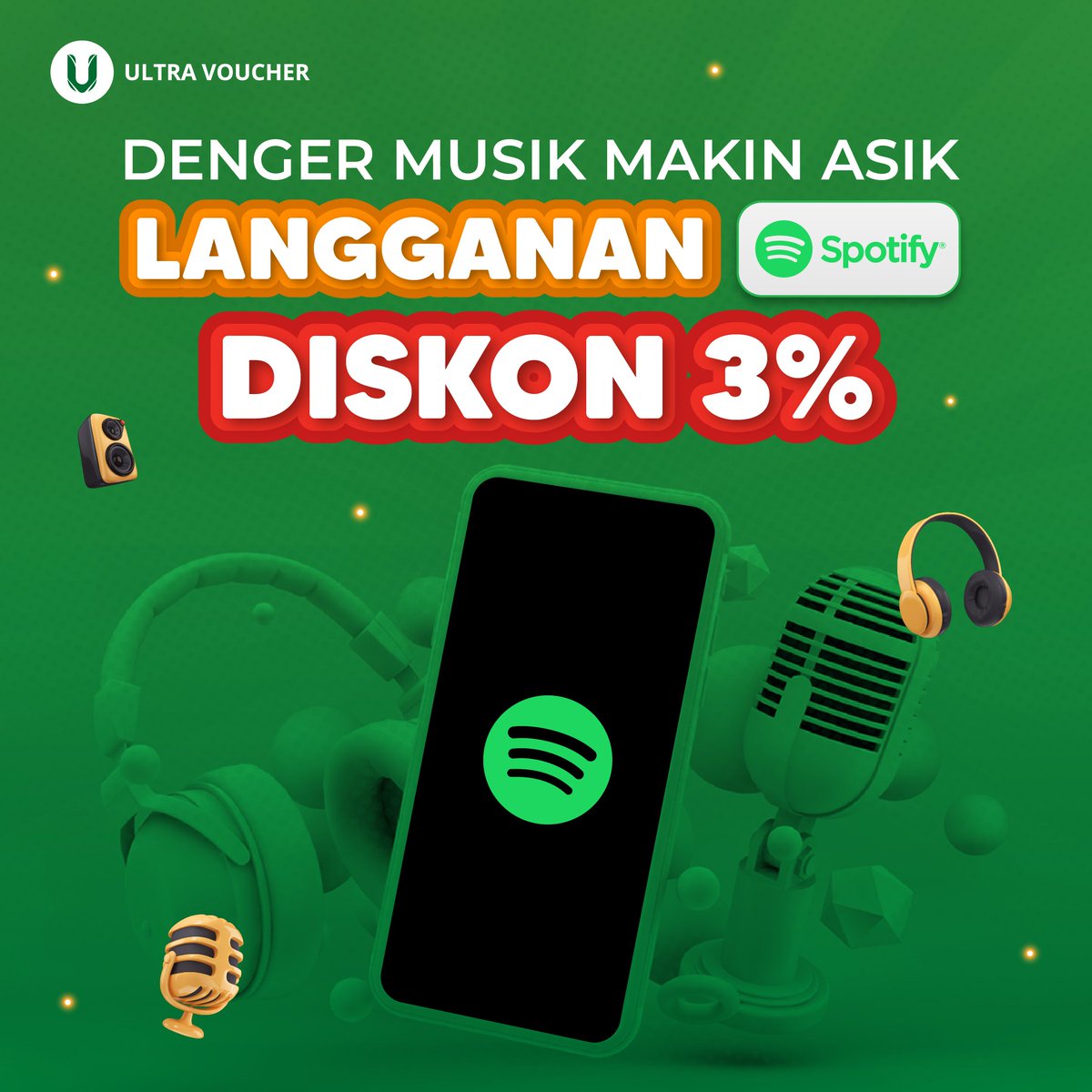 ultra_voucher's tweet photo. DENGER MUSIK MAKIN ASIK DENGAN DISKON LANGGANAN SPOTIFY🤩

Buruan download app Ultra Voucher sekarang dan nikmati promonya🎊

#UltraVoucher #PakaiUltraVoucher #UVCR #VoucherBelanja #VoucherMurah #InfoKuliner #VoucherGratis #Promospotify #langgananspotify https://t.co/P2zSoznwWm