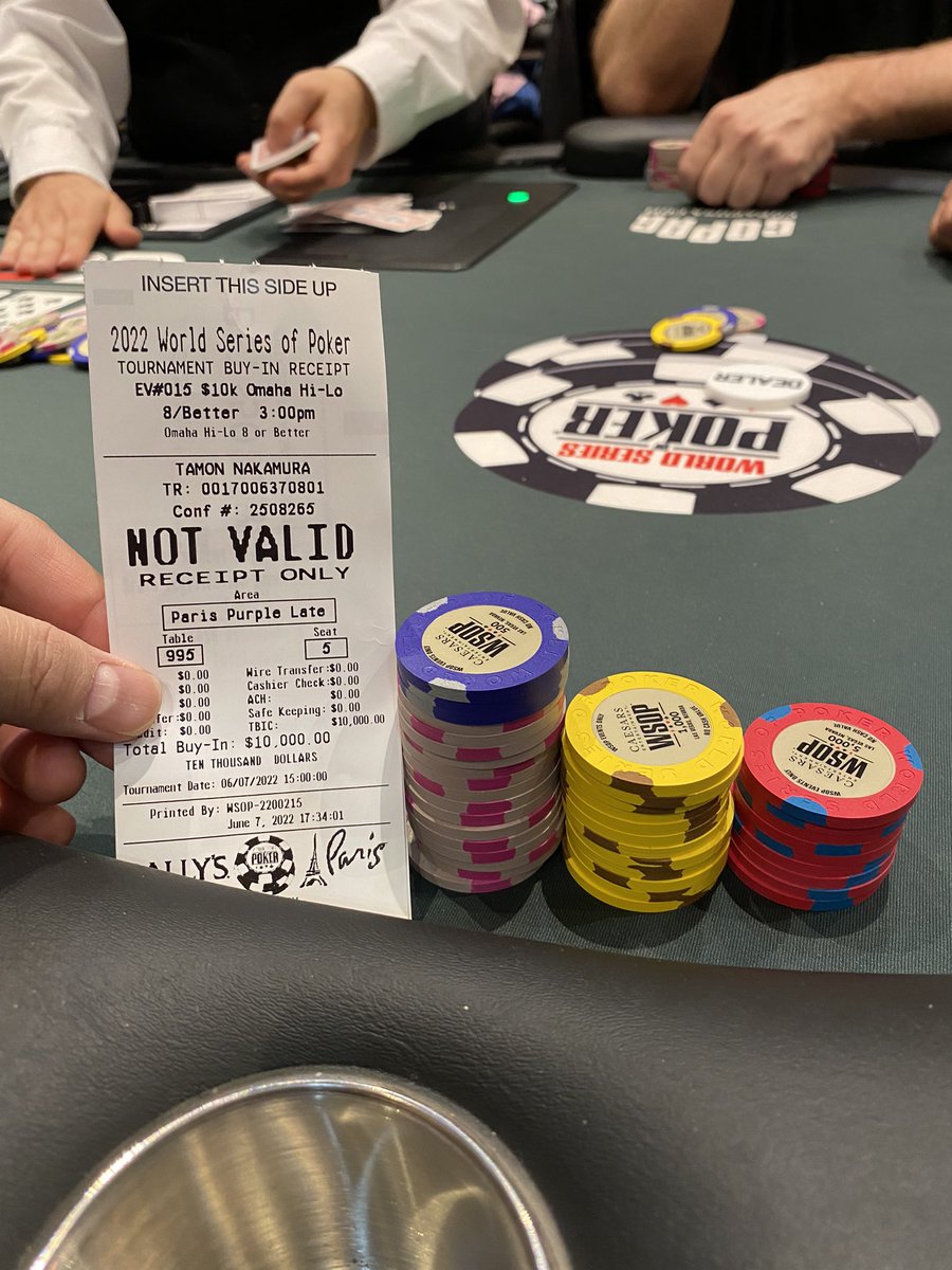 tamonten10's tweet photo. 2022WSOP
#15 $10k Omaha Hi-Lo 8/Better

今日はこれです！
いってきます！ https://t.co/CzA2Nn3qMD