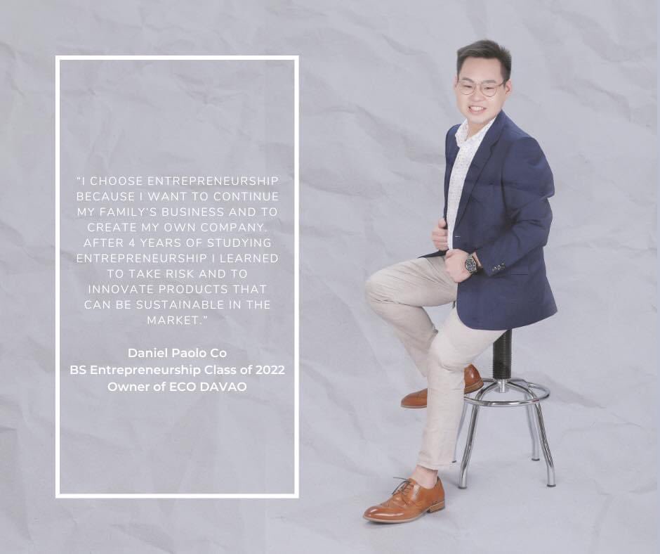 ADDU_YES's tweet photo. LOOK | Check Daniel Paolo Co’s #WhyChooseEntrepreneurship, an alumni of the Ateneo de Davao University - Entrepreneurship Program.

Choose Ateneo. Be an Ateneopreneur! Enroll Now!
To learn more, visit https://t.co/DLnRsXkjkD. https://t.co/IApIfzM9NI