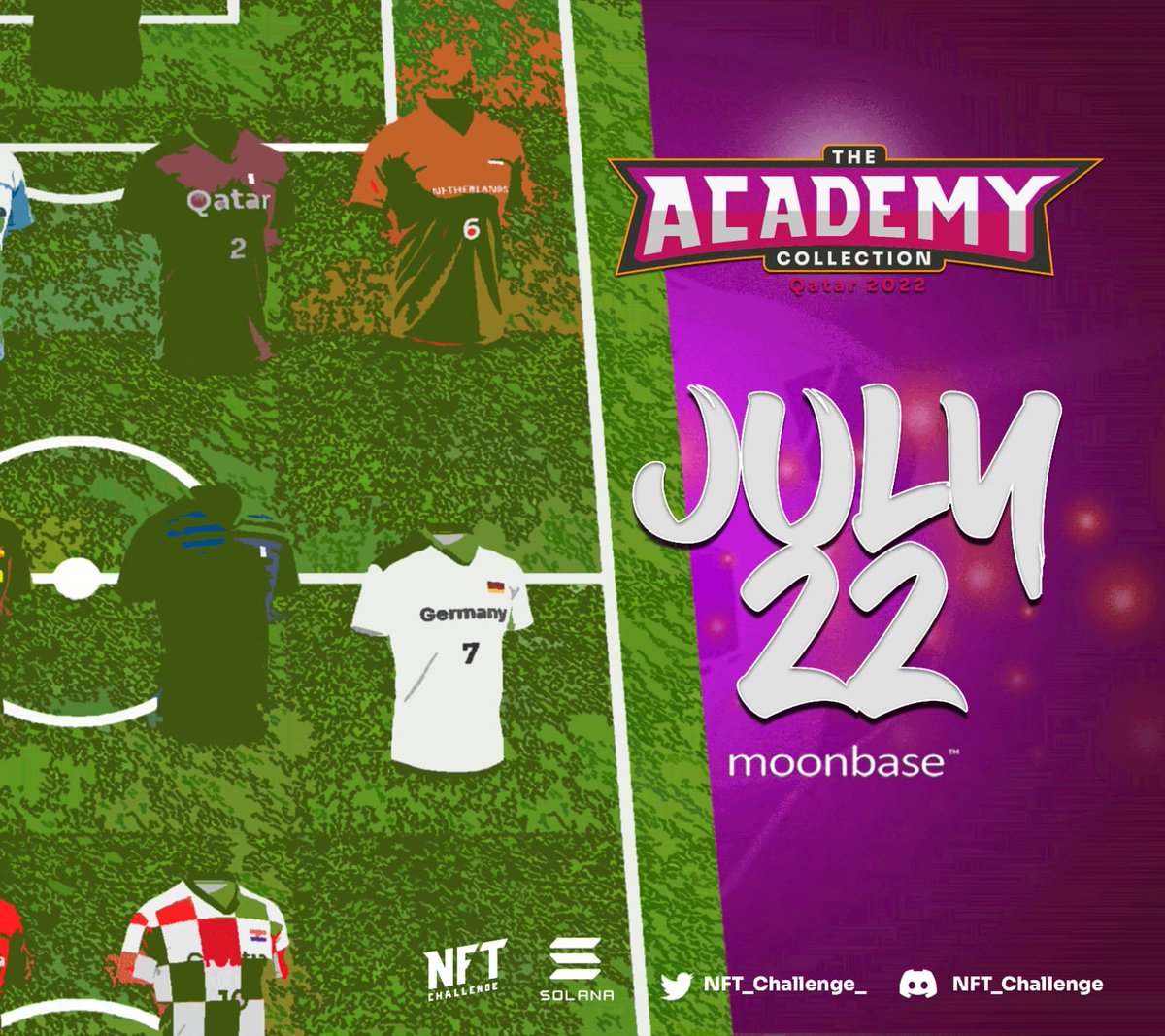 NFT_Challenge_'s tweet photo. 💎NFT Challenge I The Next Fantasy Futbol on Solana

Mint July 22, 2022  X @moonbase_nft 🚀

Any interaction will be considered for the whitelist.

#NFTProject #NFTs #SolanaNFT https://t.co/fv1Vym63Ix