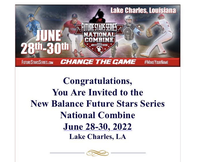 Thank you <a href="/ftrstarsseries/">New Balance 𝗙𝘂𝘁𝘂𝗿𝗲 𝗦𝘁𝗮𝗿𝘀 𝗦𝗲𝗿𝗶𝗲𝘀</a> for the invite. Excited to go compete in Louisiana! @ftrstarsscout <a href="/_JeremyBooth/">Jeremy Booth</a> @fss_ohiovalley <a href="/chriscapozzi5/">Chris Capozzi</a>