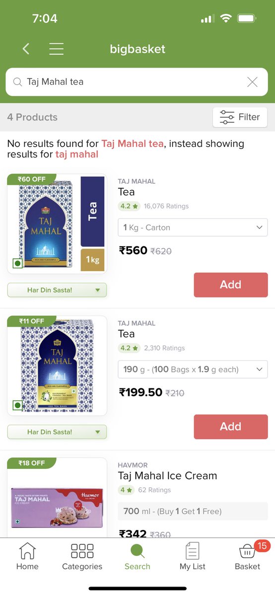 modi_too's tweet photo. Please fix your search ⁦@bigbasket_com⁩ ! https://t.co/PiwJ5Wcen4