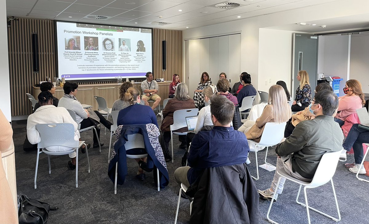 Mariana Sousa (@_ssoumari) on Twitter photo Great to be attending the <a href="/UTS_ECAN/">UTS_ECAN</a> event on Preparing for PROMOTION: a practical workshop for Early Career Academics. Great tips from the panelists Abdul Rahim <a href="/QianPeterSu/">QIAN (Peter) SU</a> <a href="/AmandasAudit/">Dr Amanda White</a> <a href="/MediaDoctorAU/">Amanda Wilson</a> <a href="/susprat/">Susanne Pratt</a> Great to be attending the <a href="/UTS_ECAN/">UTS_ECAN</a> event on Preparing for PROMOTION: a practical workshop for Early Career Academics. Great tips from the panelists Abdul Rahim <a href="/QianPeterSu/">QIAN (Peter) SU</a> <a href="/AmandasAudit/">Dr Amanda White</a> <a href="/MediaDoctorAU/">Amanda Wilson</a> <a href="/susprat/">Susanne Pratt</a>