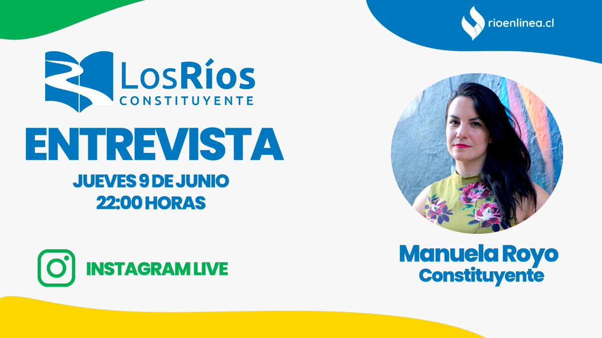 rioenlinea's tweet photo. 🟢 Este jueves a las 22:00 horas vuelve Los Ríos Constituyente. 

Invitada @RoyoManuela 🎥

📲 Comenta en vivo sobre el análisis del borrador de nueva Constitución y súmate al debate ☝🏼 #Valdiviacl https://t.co/wdbKMn15V4