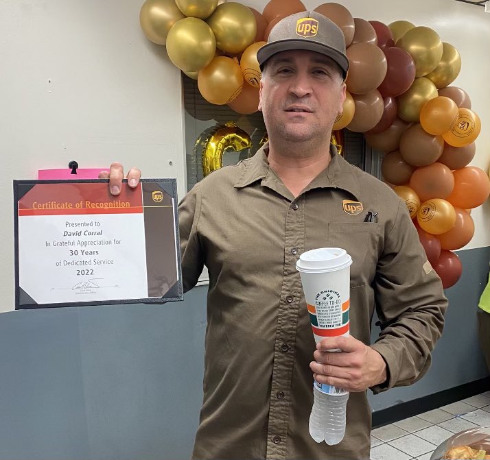 David Corral thank you for 30 years of service!