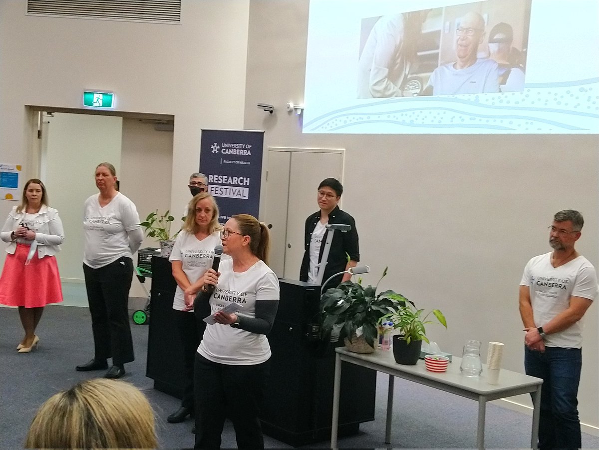 PACES cancer care group telling some heartfelt stories about the need for care research #UCResearchfestival. @UniCanberra