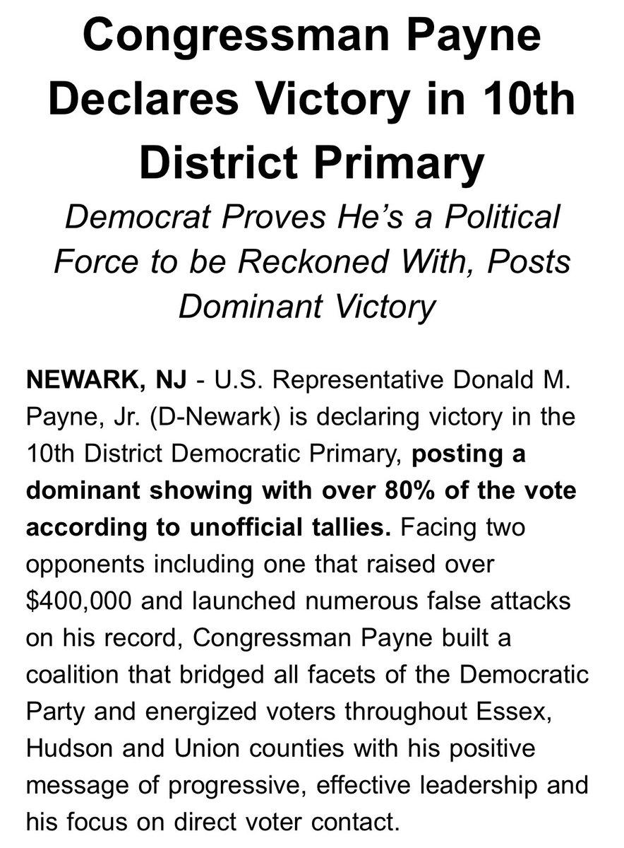 philswib's tweet photo. NEWS: @DonaldPayneJr declares a landslide victory!!! #NJ10 #RunDMP https://t.co/Z8z4xWS9j4