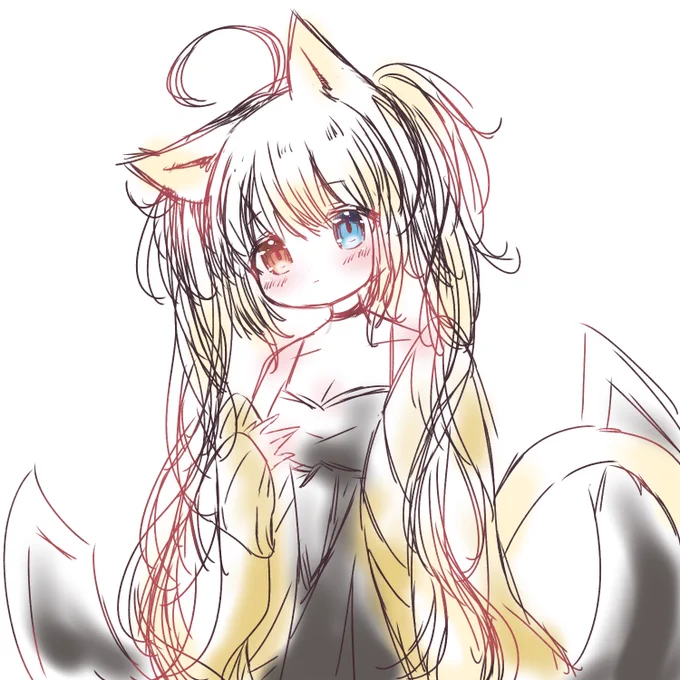 #イラスト #アークナイツ #ナイトメア  旅中の落書き