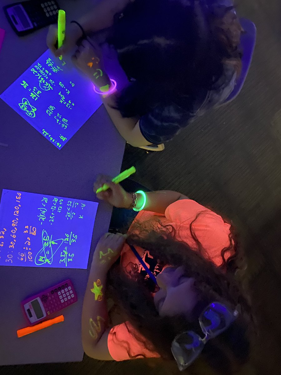 hansenmsms's tweet photo. Taking Pre-Algebra #finalexamprep to the next level. Let it GLOW! @msms_sailors https://t.co/yXWJ1txuSC
