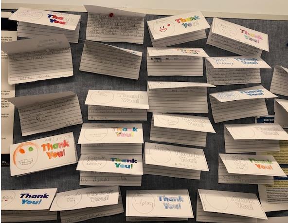 RivLibrary's tweet photo. Rustic Lane Elementary sent the Main Library lovely thank you notes after their school tour...the popularity of the Innovation Center was almost universal! We especially love the drawing of Main Library!

#RivLibrary https://t.co/IkN4h0r8vO