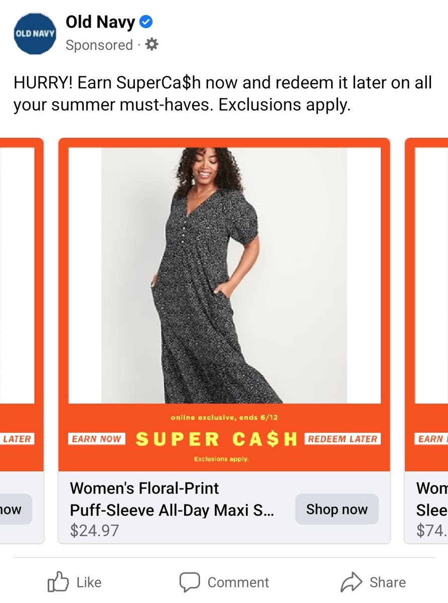 kelserson's tweet photo. Can whoever is running the @OldNavy Facebook ads PLEASE remove these styles from the line up?! I have this style &amp; would love more colors but they've been sold out for months. Every time I see these ads, I get a little bit of hope that they're back in stock.

NOPE 😭🙃 https://t.co/cB4BMwlps3