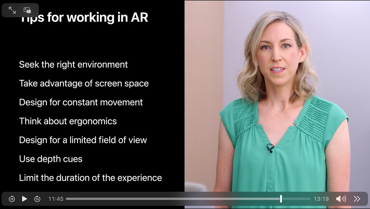 AtarayoSD's tweet photo. Session: Qualities of great AR experiences🍀 #WWDC22 
a. What can you use AR for?
- Deliver a true representation; ex. 5m long dinosaurs
- Involve physical space; ex. wall painting sim.
- Visualize in 3D
- Streamline actions
b. Tips for working in AR👇
https://t.co/pqpFi7voAn https://t.co/n9PsqxNHdC