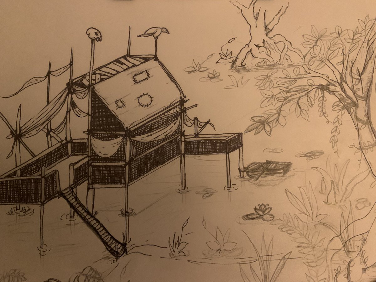 RichFloodDesign's tweet photo. So- it’s getting better initial sketch to current status #WIP #TTRPGs #drawingishard https://t.co/d5g7PPpIce