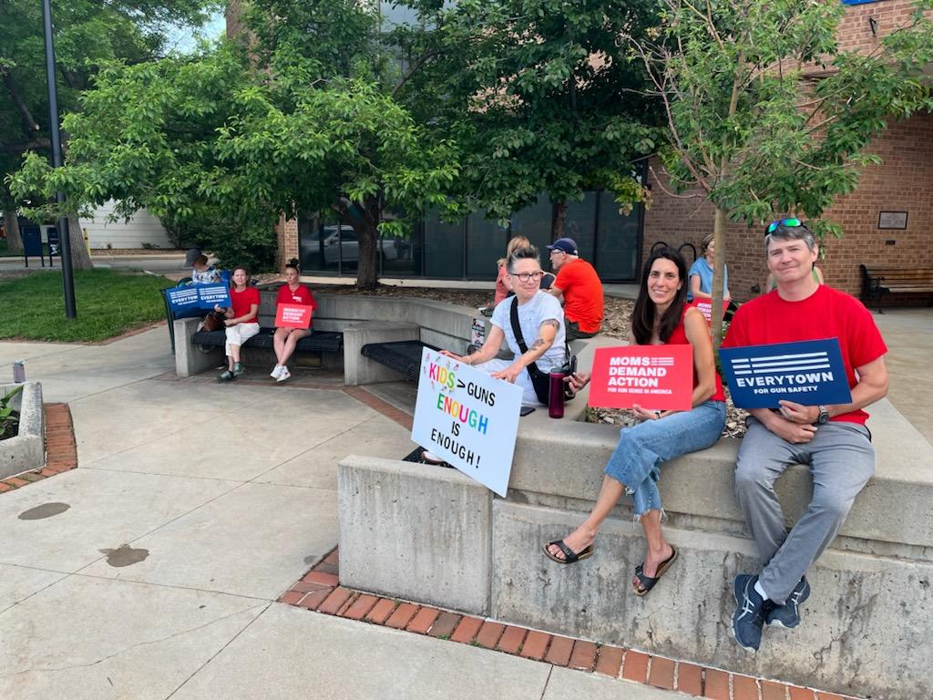 CarolInTheOhOh's tweet image. People outside our meeting too! Full room, 2 full overflow rooms, and outside. People have had #enough and are ready for #gunsens in America!!