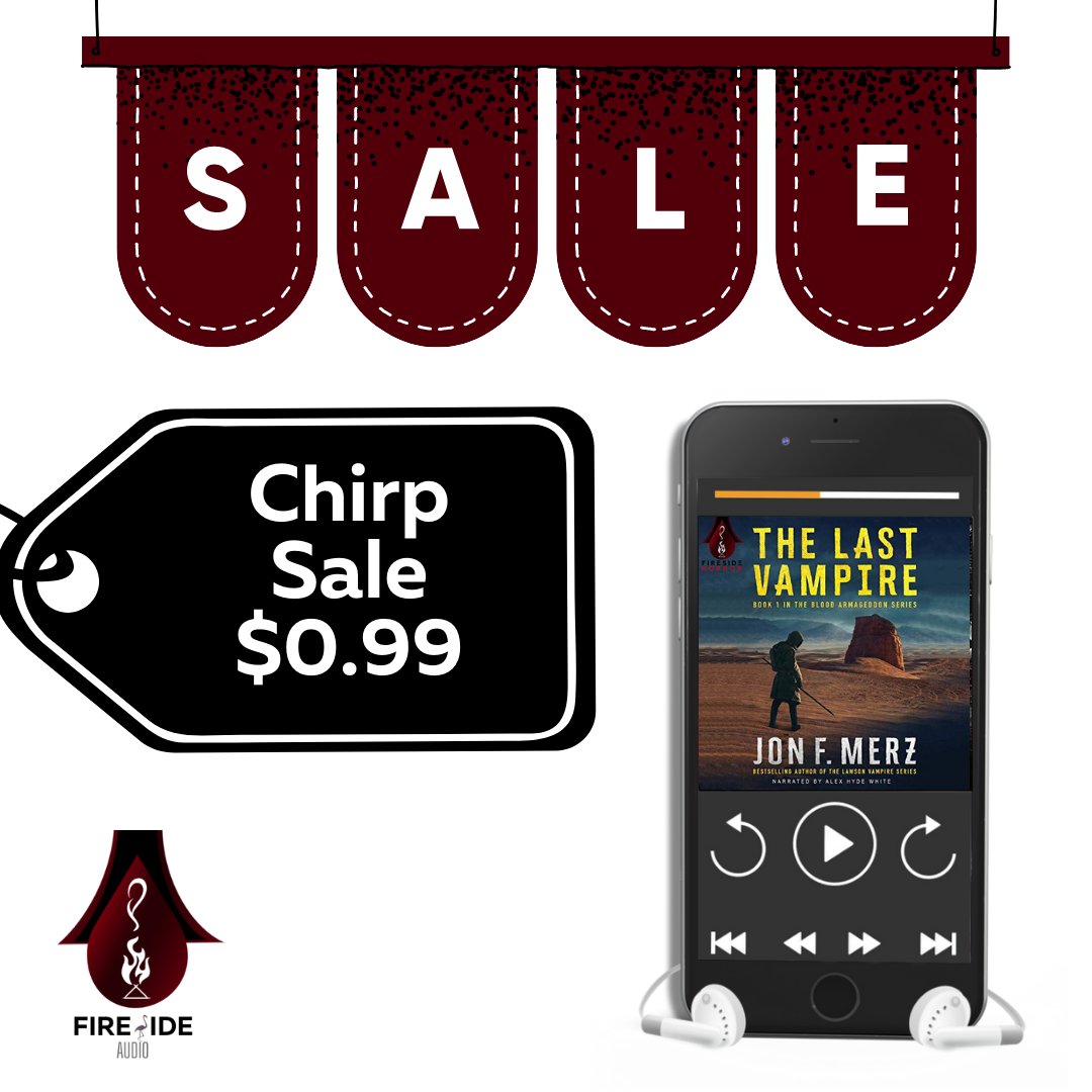 On Sale Now!
The Last Vampire by #JonFMerz 
Narrated by #AlexHydeWhite
Published by @HorrorFireside
For sale now on Chirp! $.99 for a limited time only!
Chirp 🎧 bit.ly/TheLastVampire…
#OnSaleNow #ChirpSale #SaleBlitz #TheLastVampireAudioTour #FiresideAudio #AudiobookObsession