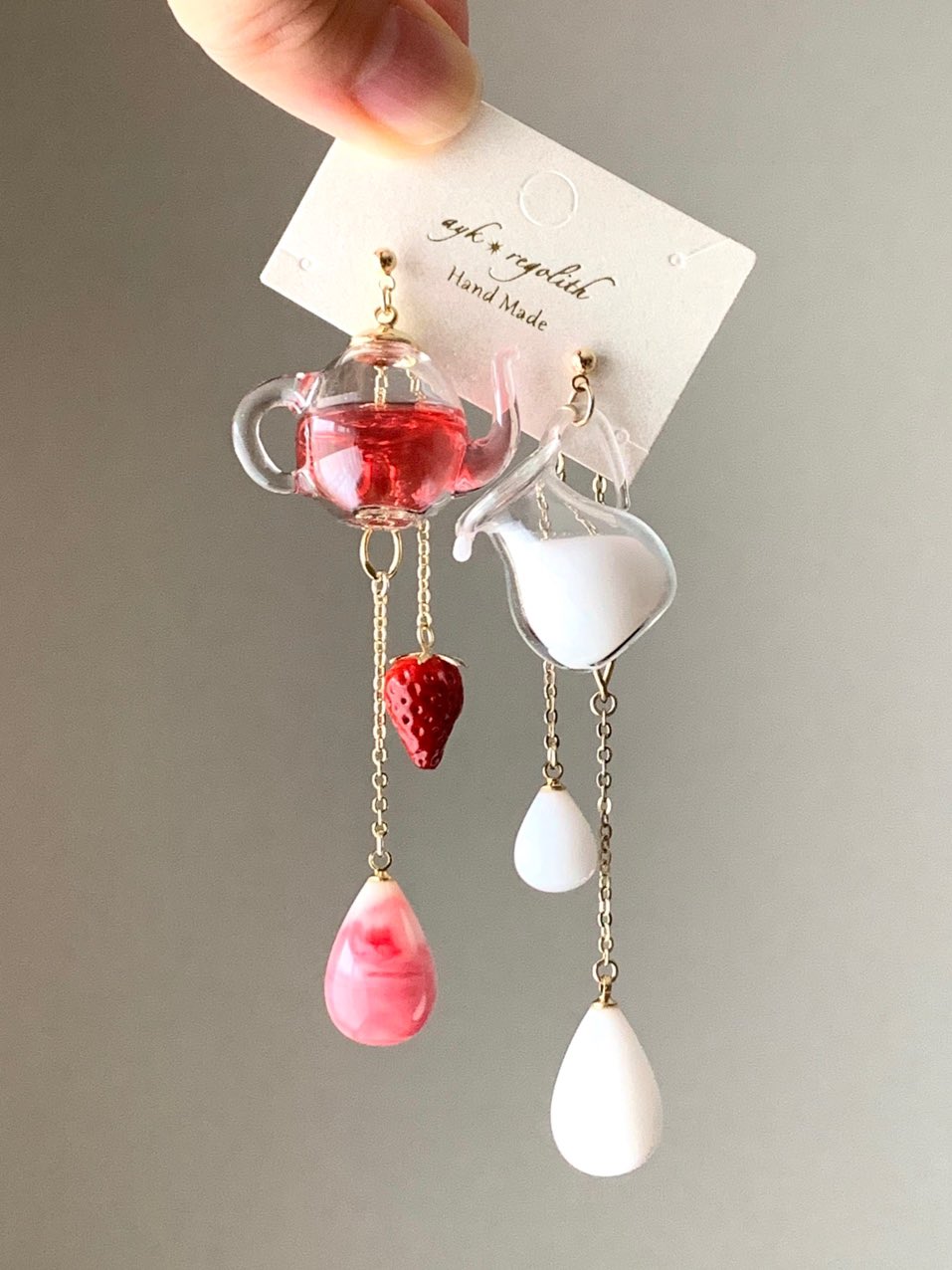 aykregolith レジンアクセサリー イヤリング 抹茶 UVレジン】究極の抹茶イヤリングを作る♡Make matcha earrings