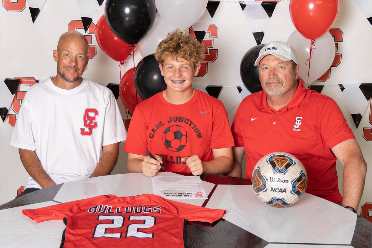 Preparing to start my high school soccer career with freshman signing night this evening at <a href="/CarlJunctionHS/">Carl Junction HS</a>! Grateful to have the opportunity to play for Coach Miller and Coach Helms. Let’s Go, Bulldogs! <a href="/CJHS_Soccer/">Carl Junction Soccer</a> 🐾⚽️#highschool #freshman #signingday #intenttoplay