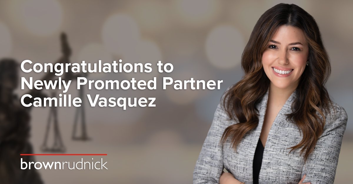 Sajwani's tweet photo. Johnny Depp lawyer Camille Vasquez promoted to Partner, she was a key member of the litigation team that won a jury verdict last week for actor #JohnnyDepp in his defamation trial against ex-wife Amber Heard  - @BrownRudnickLLP https://t.co/AyEHBlkyOg