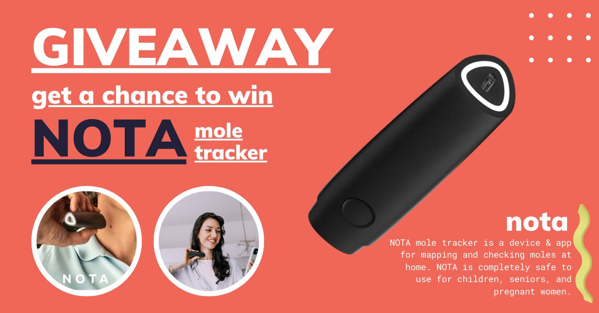 ThatGadgetUser's tweet photo. Gadget User has teamed up with Nota to giveaway 2 Nota Mole Tracker:

📱 NOTA mole tracker is a device &amp; app for mapping and checking moles at home. NOTA is completely safe to use for children, seniors, and pregnant women.

Enter here:  https://t.co/1FfPWBpRDH https://t.co/qZZ15w1rZT