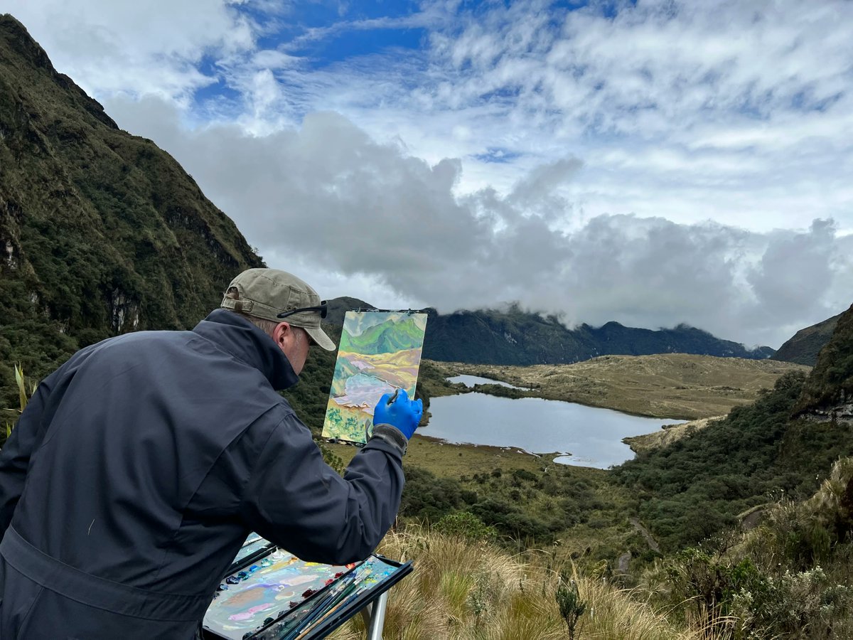 dominikjm's tweet photo. I am painting at 4000m my first plein air work in Cayambe Coca Ecological Reserve, east of Quito, Ecuador.
14" x 11" oil on board.
Available.
#pleinairpainting #pleinairpainter #alpinepainting  #outdoorpainter  #goodtimesoutside #landscapepainting #artistsofinstagram #instaart https://t.co/lIPBX0aHOM