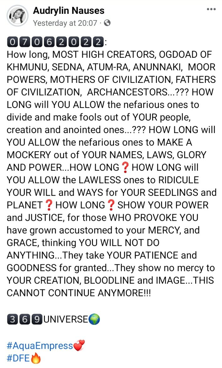 soul_frequency's tweet photo. HOW LONG ❓❓❓
#FREEMankind 🔥💡🔥

 #SEDNA #OgdoadOfKhumunu #ELTANIN #EnneadOfOn⚫🔥⚫

THE BALL IS ON THE ROLL🟣
3️⃣6️⃣9️⃣🌍
#DivineTriad #Anunnaki #Krst #Moors 
#AquaEmpress💞
#DFE🔥 https://t.co/Rm5K2jwYG4