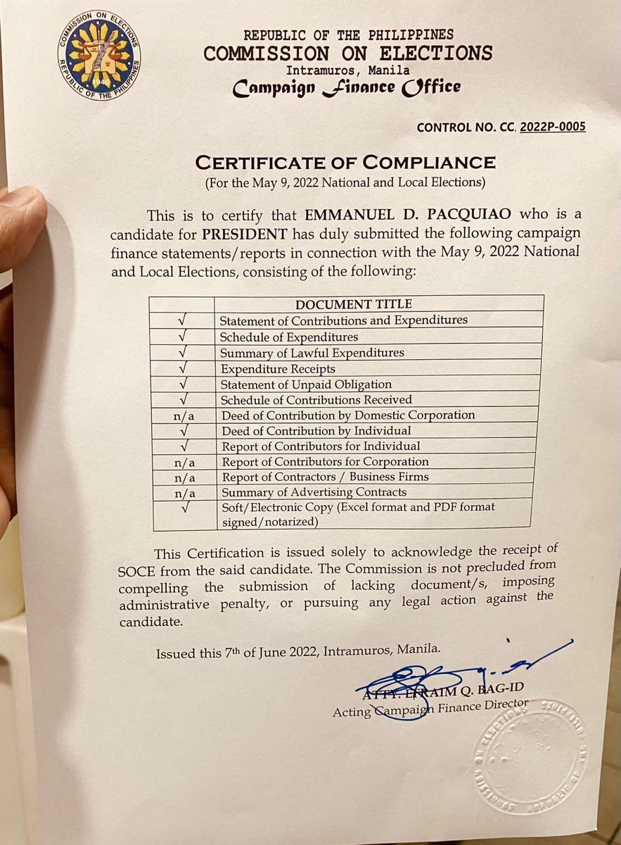 inquirerdotnet's tweet photo. LOOK: Then presidential candidate outgoing Senator Manny Pacquiao has spent over P129 million for his campaign in the 2022 elections, according to his Statement of Contributions and Expenditures (SOCE) shows. | @DYGalvezINQ https://t.co/3EpoqkVJHq