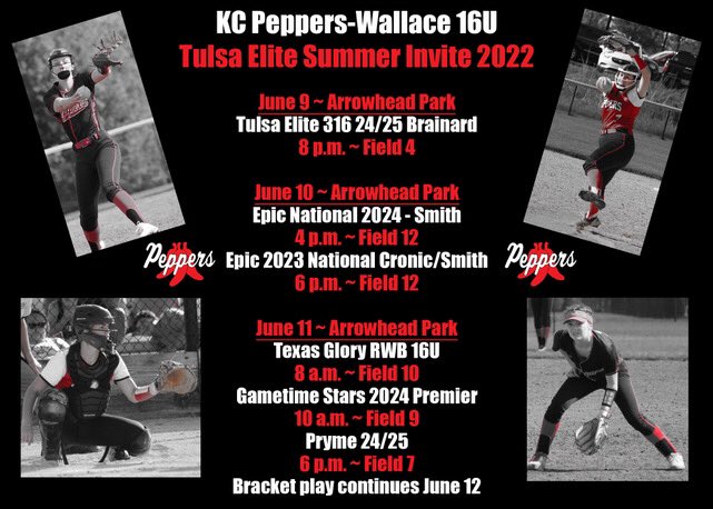 🌶🌶🌶 Peppers 🌶🌶🌶

Let’s Ride - Summer 2022

<a href="/TulsaElite/">Tulsa Elite Sports</a> 
<a href="/ExtraInningSB/">EXTRA INNING SOFTBALL</a> 
<a href="/sportsinkansas/">Sports in Kansas</a> 
<a href="/NewsMidwest/">Midwest News</a> 
<a href="/ReportVarsity/">The Varsity Report-NWA</a> 
<a href="/OzarksOzone/">Ozarks Sports Zone</a> 
<a href="/PGFnetwork/">PGF</a> 
<a href="/lifeisgreatsut/">Daron Sutton</a>