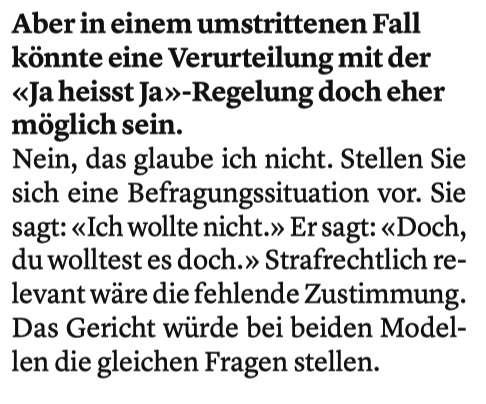 cwasi's tweet photo. Beim #Sexualstrafrecht ist die Lösung des Ständerats #NeinheisstNein vernünftig und verbessert die heutige Situation klar. Strafrechtlich gibt es offenbar keinen Unterschied von #NurJaheisstJa und #NeinheisstNein. 

Anna Coninx bringt es auf den Punkt.
➡️ https://t.co/kTKkzEkMBO https://t.co/6fCgzTkUAO