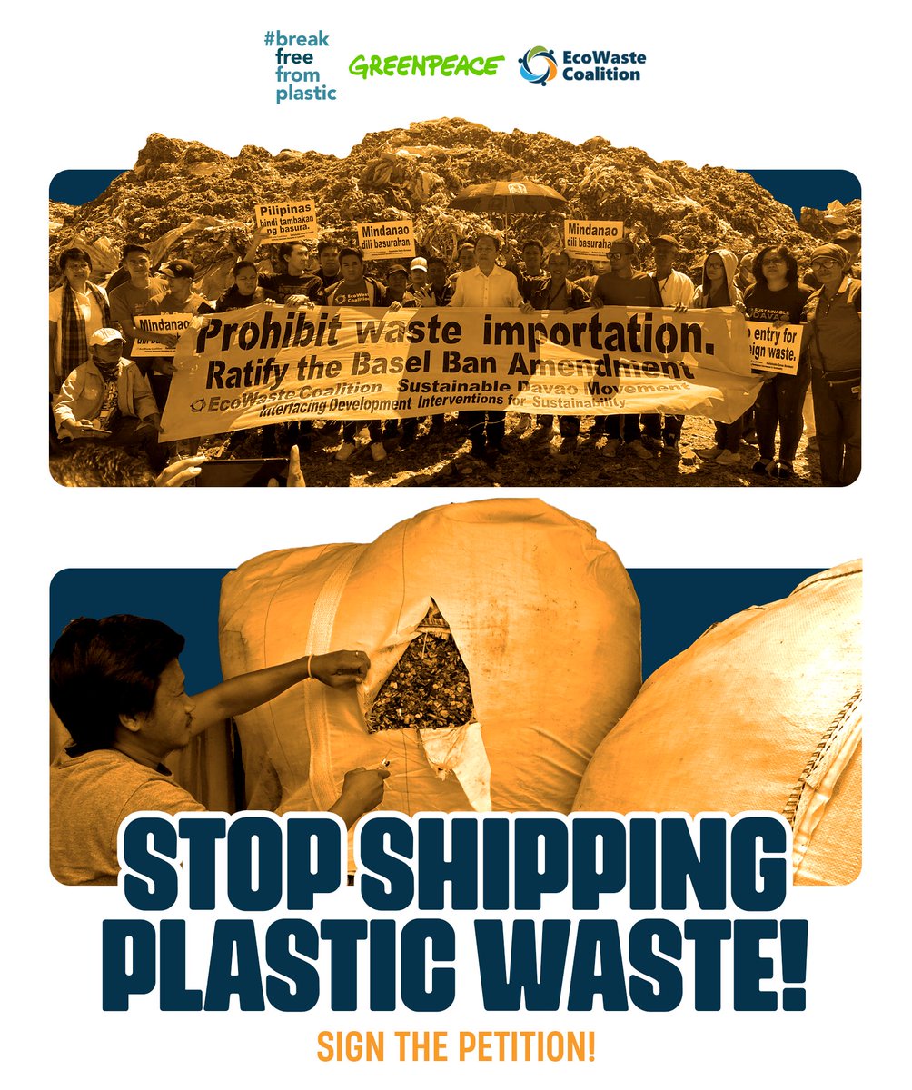 EWCoalition's tweet photo. Ending waste exports from rich to weaker economies is crucial to reducing plastic pollution and protecting communities from the impacts of the plastic waste trade!

Join us in calling to #StopShippingPlasticWaste !

📝: https://t.co/sLow0zfCfJ https://t.co/LJSw6tDPGL