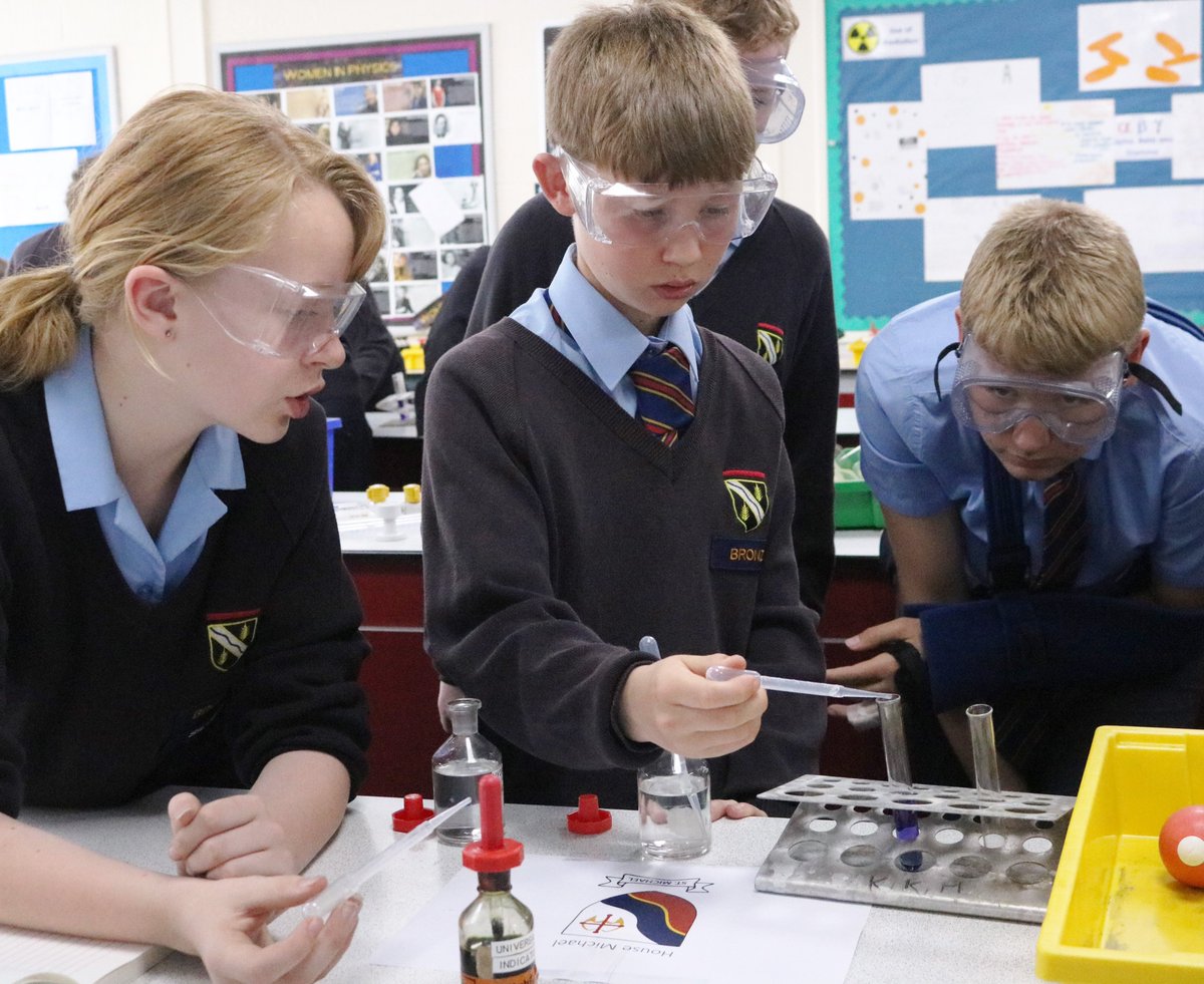 KennetSchool's tweet photo. Well done to #StMichael for their House Science win. Competition was fierce in our labs as pupils battled it out to overcome a variety of challenges, including identifying substances, creating a neutral solution and distilling water. #KennetScience https://t.co/jEzXnFTYh7