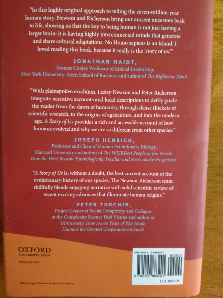 #book A Story of Us: A new look at #human #evolution by <a href="/LesleyNewson/">Lesley Newson</a> and Peter Richerson. An interesting story based on all current #scientific evidence placing mothers and childrens central instead of men.