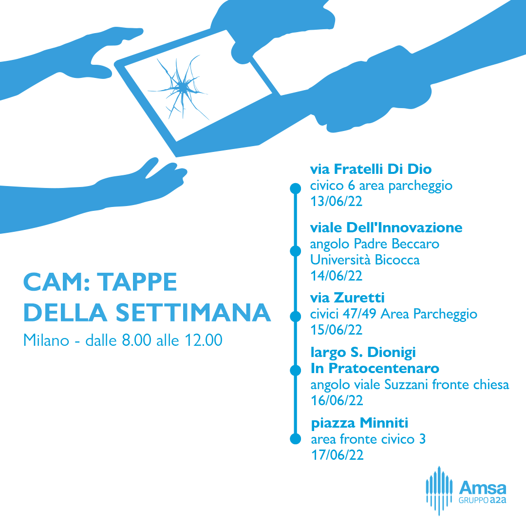 amsa_spa's tweet photo. Conosci già il nostro Centro Ambientale Mobile? É il punto di raccolta rifiuti mobile di #Amsa dove puoi portare alcuni tipi di #RAEE e non solo.
Per conoscere i luoghi in cui trovare il #CAM puoi consultare la pagina dedicata, i Servizi di zona o installare l’App #PULIamo. https://t.co/qy9BHGAjxY