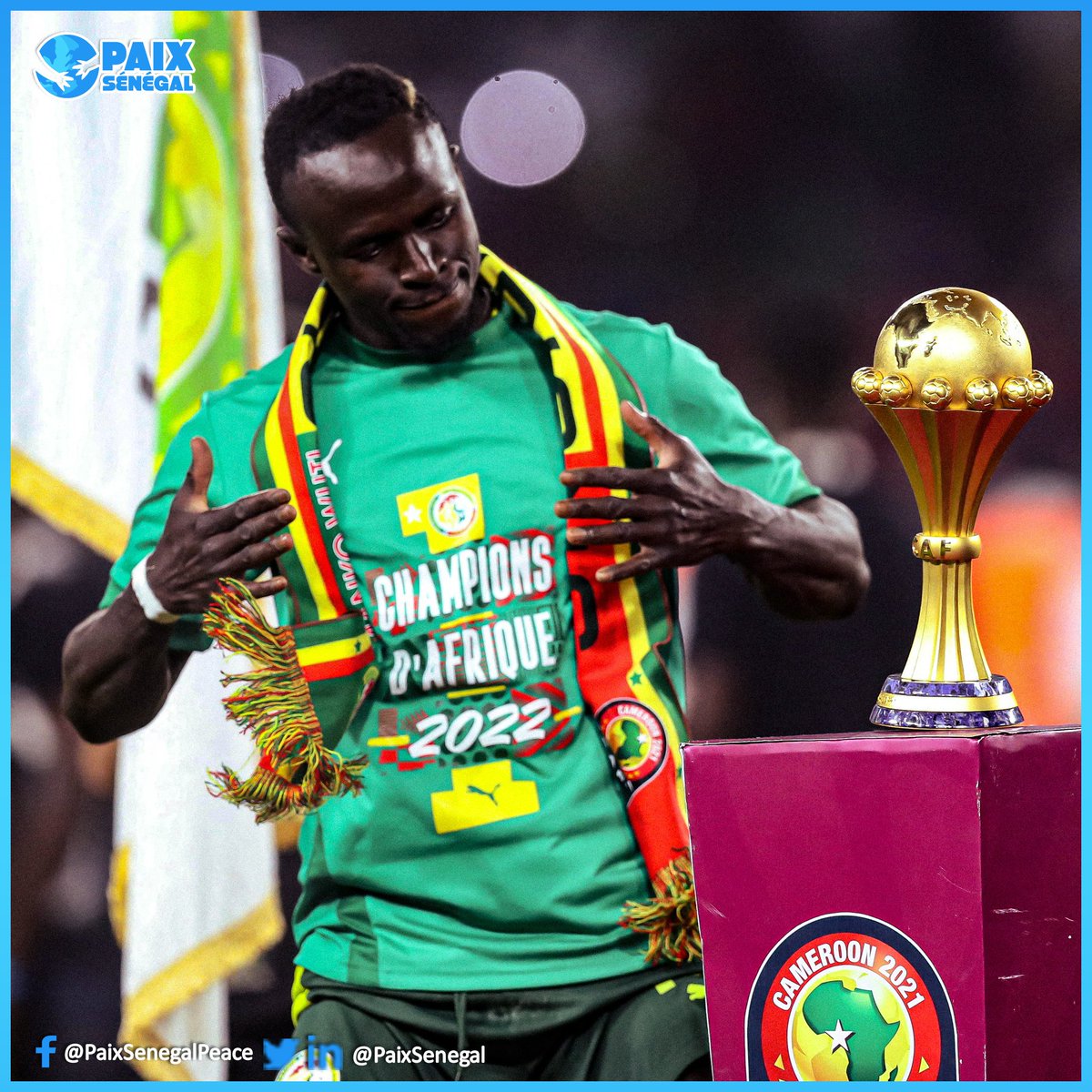Le champion en titre de la Coupe d'Afrique des Nations, le #Sénégal, a déposé sa candidature pour organiser la 36ème édition de la #CAN, selon des médias africains, l’information sur cette candidature n’a pas été confirmée de source officielle, ni par <a href="/Fsfofficielle/">FSF</a> 
#CAN2027