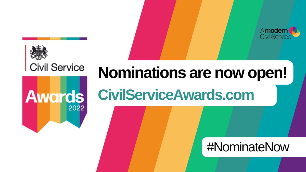 Today we are delighted to open nominations for the 17th year of Civil Service Awards. Find out more about the programme and how to make a nomination on the website: civilserviceawards.com #NominateNow #CSAwards