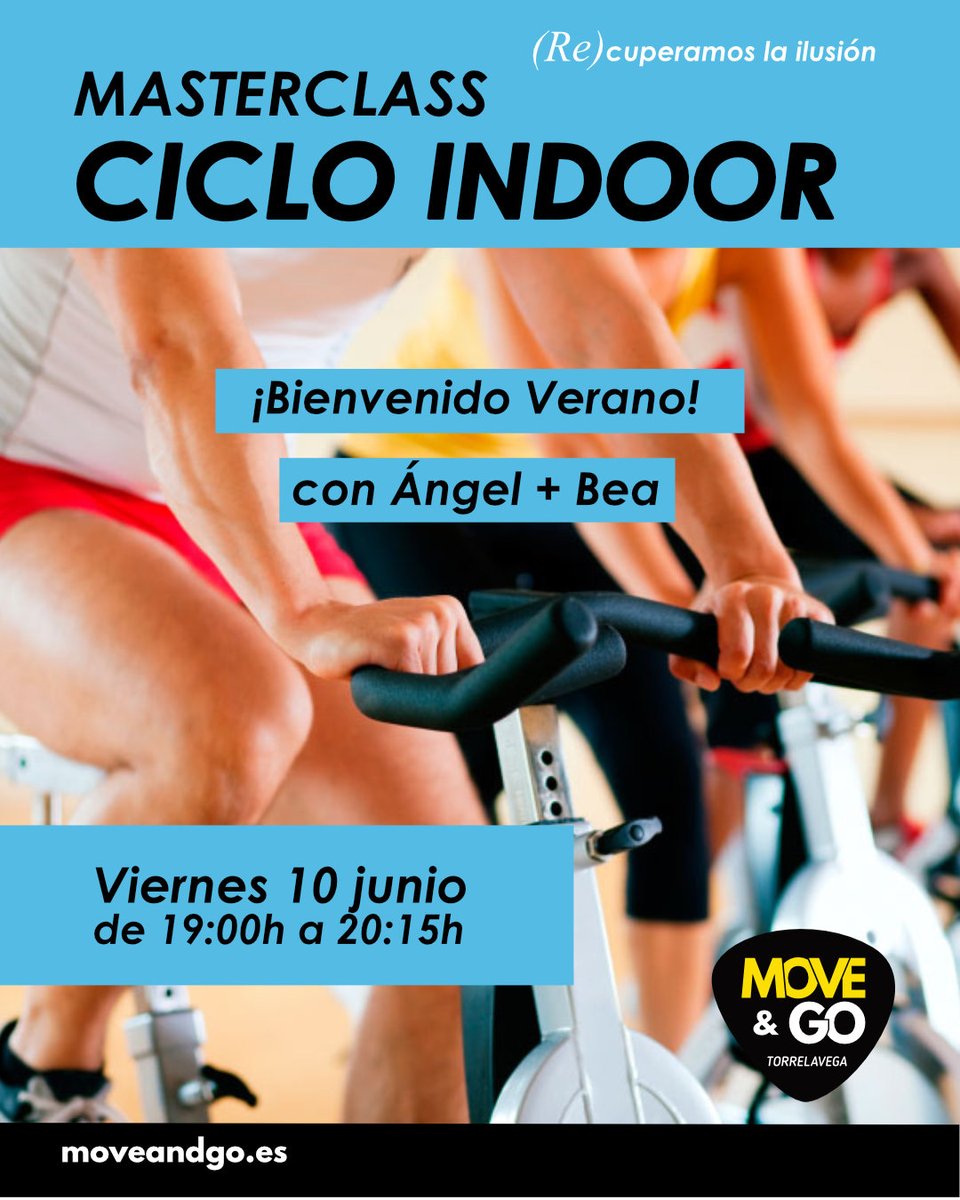moveandgotvga's tweet photo. Tenemos todo listo para dar la bienvenida al verano ⛱. Empezamos este viernes por la tarde con una máster de ciclo especial, con Ángel y Bea, y dedicaremos las dos últimas semanas de junio a hacer presentaciones de las nuevas coreos de Les Mills. https://t.co/JrPkMqMnop