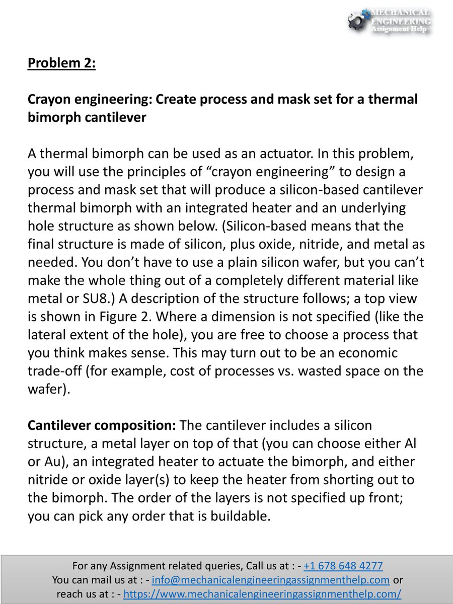 HelpMechanical's tweet image. I am Wycliffe S. I am a Microelectromechanical Assignment Expert at …chanicalengineeringassignmenthelp.com. I solve assignments related to Microelectromechanical. To see the full assignment Visit flic.kr/s/aHBqjzTrer
#MechanicalEngineeringAssignmentHelp #MechanicalEngineeringHomeworkHelp