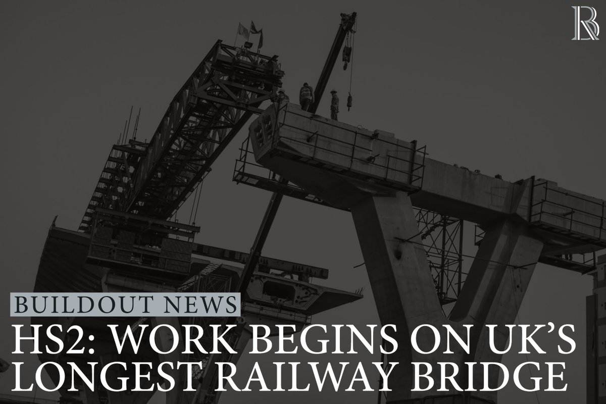 🚆 HS2 progress: A giant bridge building machine has begun work on the first viaduct for the High Speed 2 (HS2) rail scheme on the outskirts of London. It will form the longest railway bridge in the UK!

#construction #buildout #buildoutyourcareer