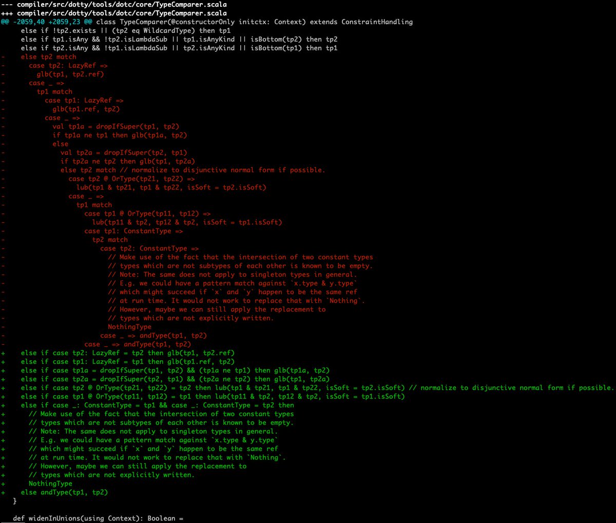 Would be nice to be able to fix "right drift" in Scala like so...