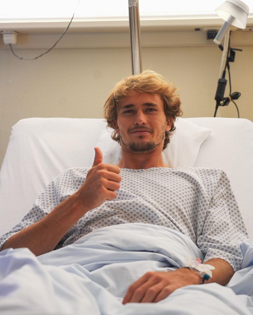 WeAreTennis's tweet photo. "My rehab starts now and I’ll do everything to come back stronger than ever!"

Alexander Zverev has undergone ankle surgery.

(📸 @AlexZverev) https://t.co/EGOqFP0bcF