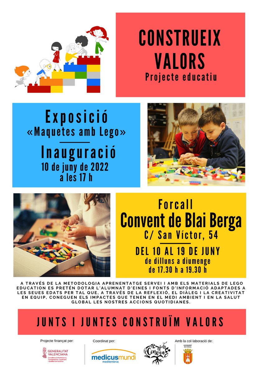 construyevalor's tweet photo. Seguim amb les exposicions del projecte! 🙌

👉El pròxim divendres 10 de juny estarem en📍Forcall per a inaugurar l'exposició de maquetes lego construïdes pels alumnes de 🔸CRA Celumbres, Cinctorres 🔸CRA Els Ports, Forcall i 🔸CEIP Don Blasco de Alagón, Vilafranca del Cid 🔸 https://t.co/SrGLXIIyoM