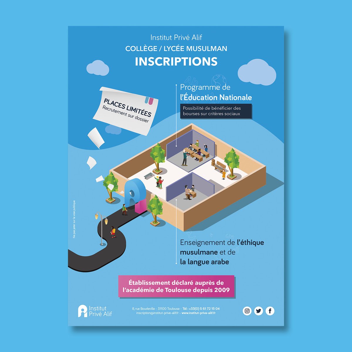 InstPriveAlif's tweet photo. [🗣] L’ouverture de la classe de 2nd pour l’année scolaire 2022 / 2023 est confirmée.

Les inscriptions sont ouvertes. Pour toute demande d'information et retrait du dossier :
https://t.co/0V9yTshV3G
☎️ 05 61 72 15 04
📩 inscription@institut-prive-alif.fr https://t.co/mBIT5KIXYj