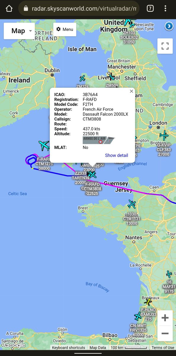 scan_sky's tweet photo. #RAF π¬π§ Typhoons On A Practice #QRA π¨ With The French Air Force π«π·
Target Aircraft π― - French Air Force π«π· - Falcon 2000LX - F-RAFD - #CTM3808
2 X Typhoon FGR4s Deployed -
#ZK313 - #QRAS0001/#ZK304 - #QRAS0002 https://t.co/veeFTjMZB1