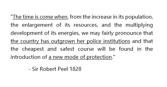kimcovent's tweet photo. Interesting and poignant quote by Peel brought to our attention by @Andy__Higgins during his presentation "Redesigning Policing and Public Safety for the Digital Age: An Example for Europe?"
#cepolconference #digitalage @DeFlik https://t.co/5cY367KGhy
