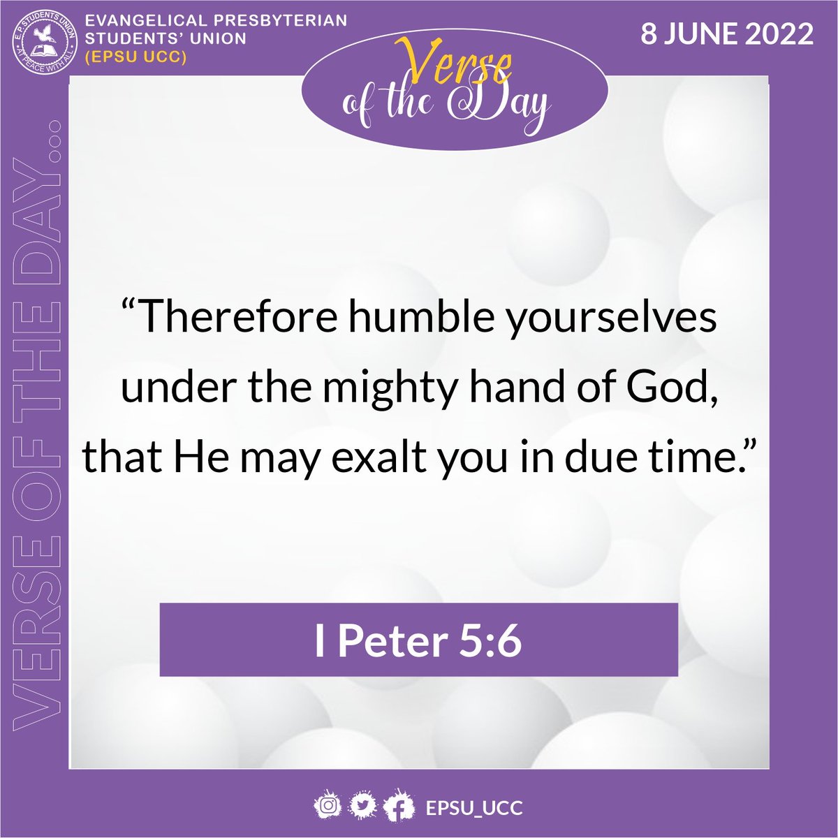 epsu_ucc's tweet photo. Humility is key in all we do..
#VerseOfTheDay 
@epcghq @epsuwvp @epsunational @epsuknust @epsulegon https://t.co/NXJuL9LHd3